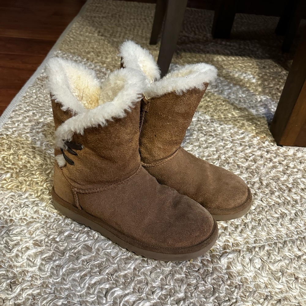 UGG Brown Suede Boots with Fur Lining